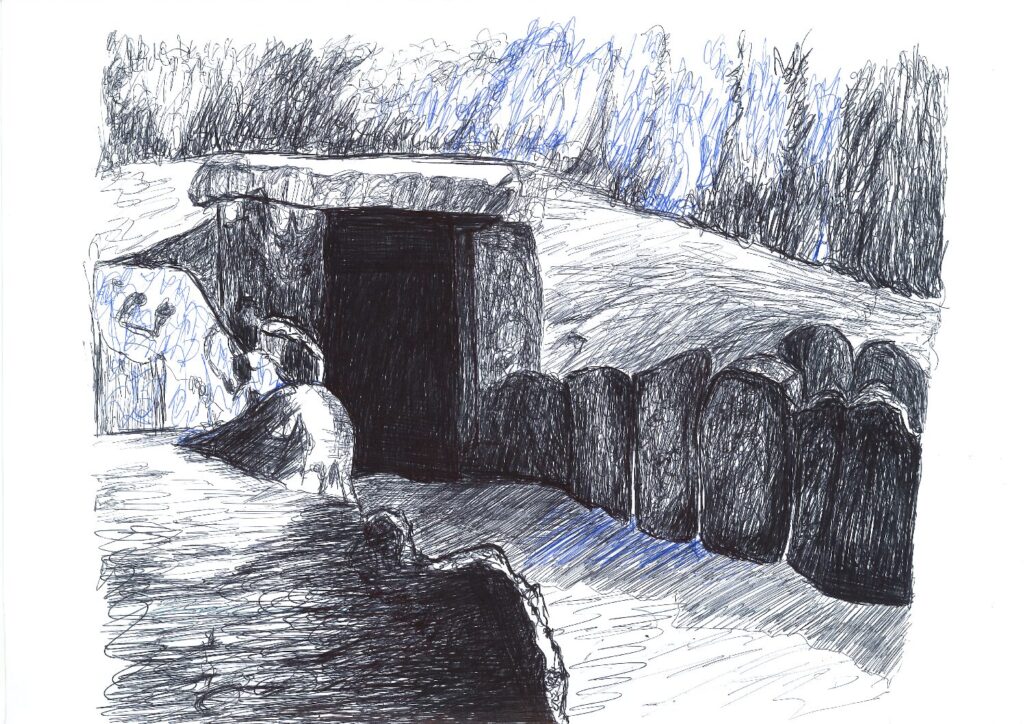 Dolmen del Pantano de los Bermejales. Ilustración del Dolmen del Pantano de los Bermejales.
