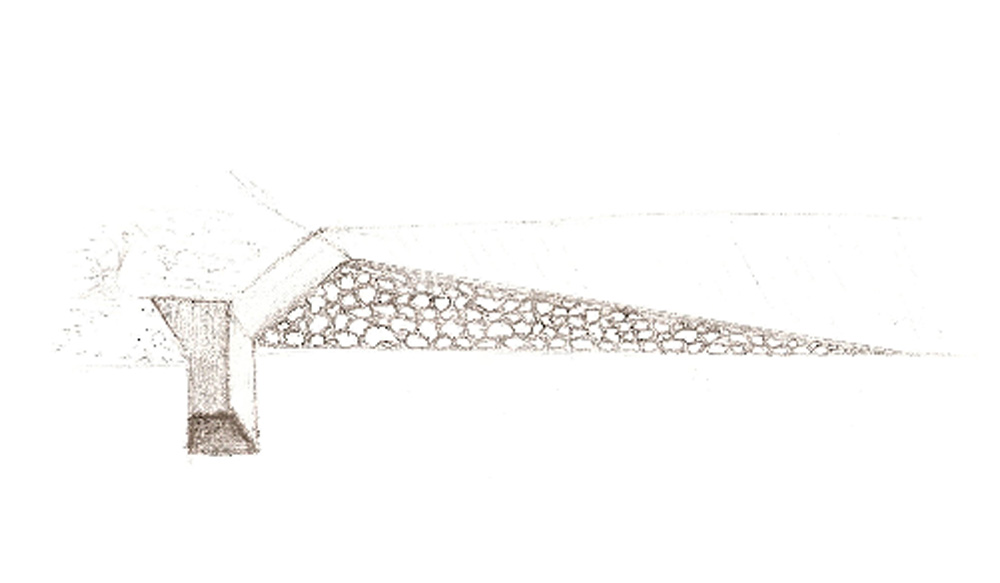 Se prepara el hueco para fijar la piedra vertical, que subirá por una rampa.