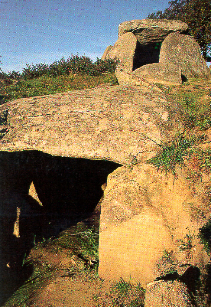 Corredor del Anta 1 de Comenda da Igreja. Vista del corredor con la vista de la cámara al fondo. Anta 1 de Comenda da Igreja.