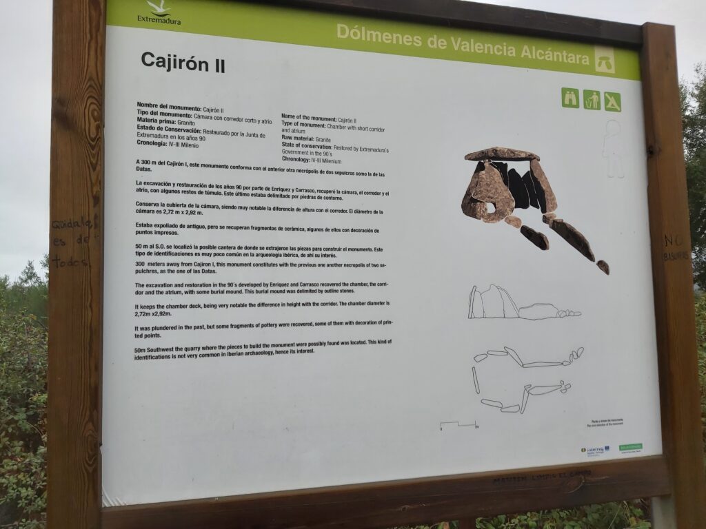 Dolmen de Cajirón II en Aceña de la Borrega, Valencia de Alcántara (Cáceres).