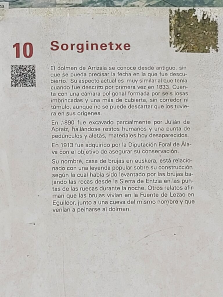 Dolmen de Sorginetxe, Arrízala, Álava.